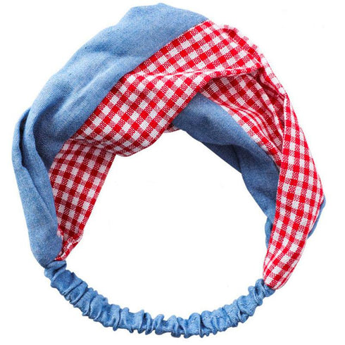 Bandeau cheveux à carreaux Vichy